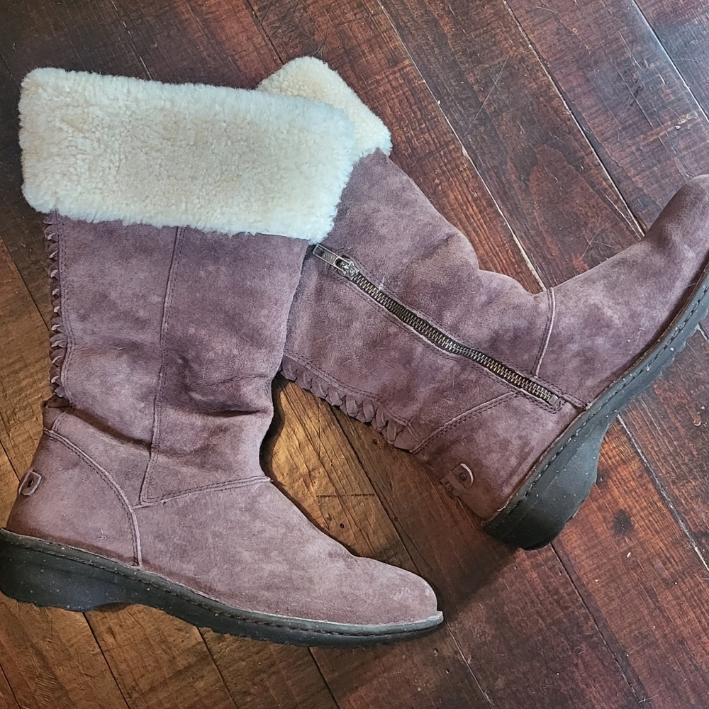 UGG Suede Boots with Cream Fur